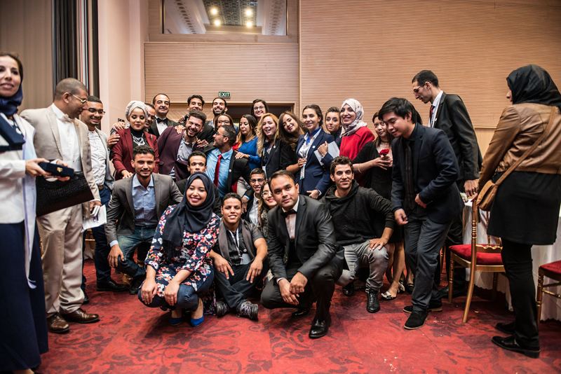 The festival volunteer team together on the closing night